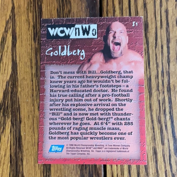 5 WCWnWo wrestling collectors cards: STING, HOGAN, LUGER, GOLDBERG & KEVIN NASH - Picture 6 of 7